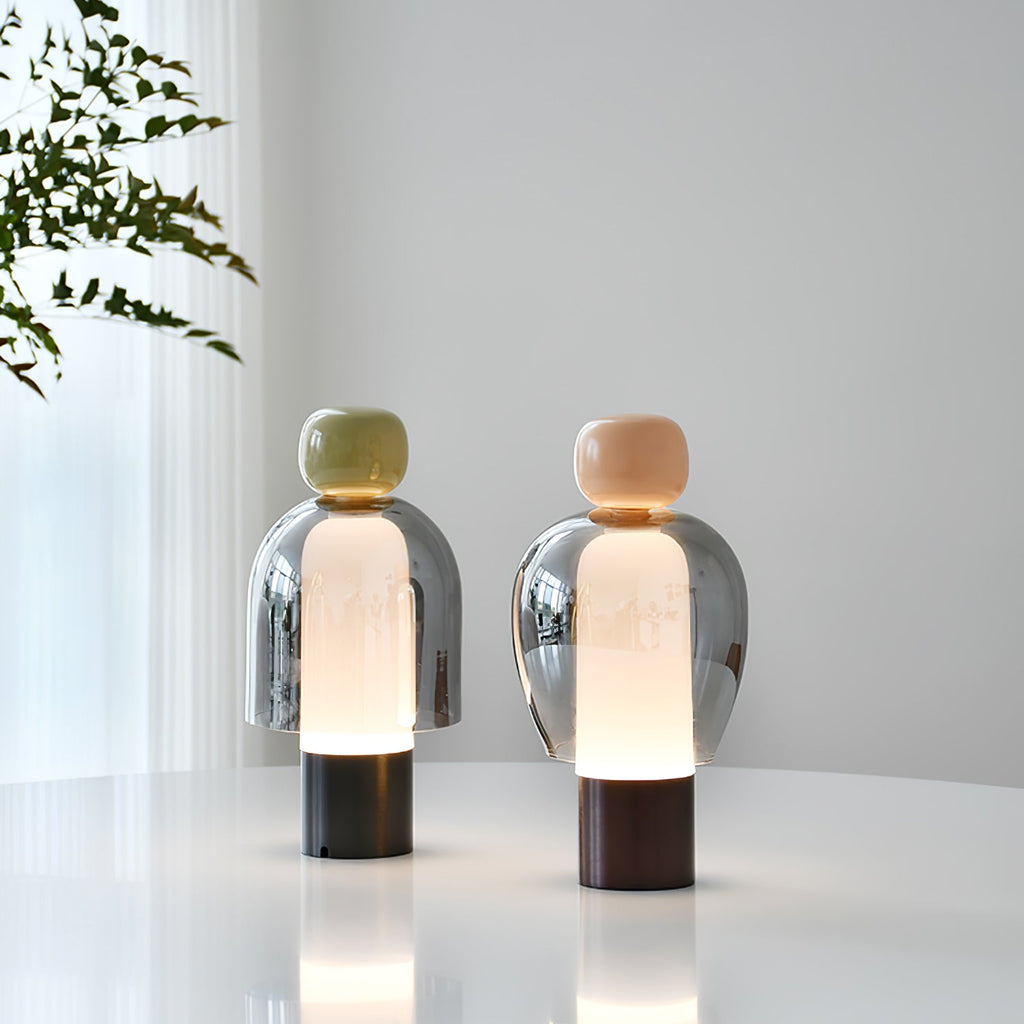 Lumina Joy Table Lamp | Metal & Glass | Blue, Pink, Green, Brown