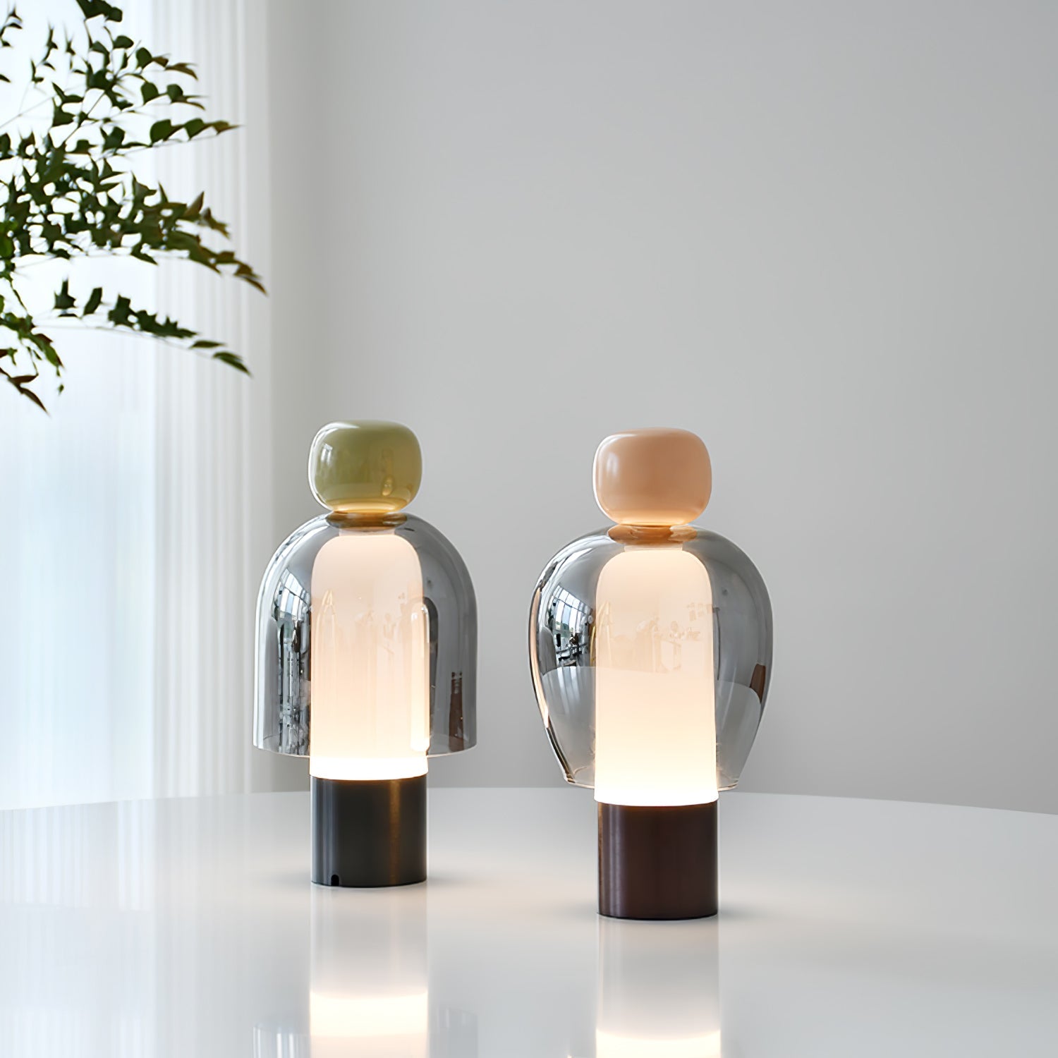 Lumina Joy Table Lamp | Metal & Glass | Blue, Pink, Green, Brown