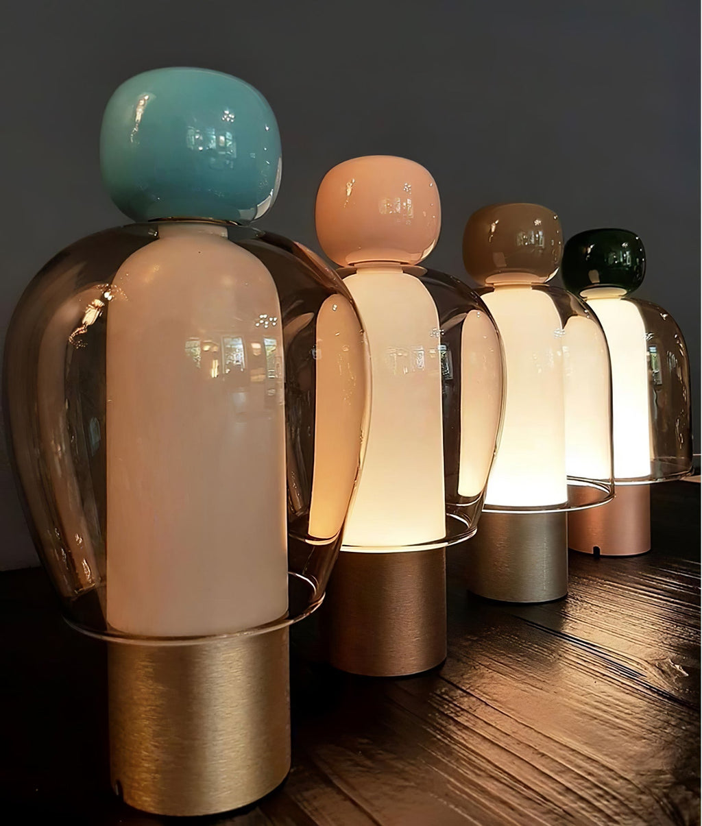 Lumina Joy Table Lamp | Metal & Glass | Blue, Pink, Green, Brown