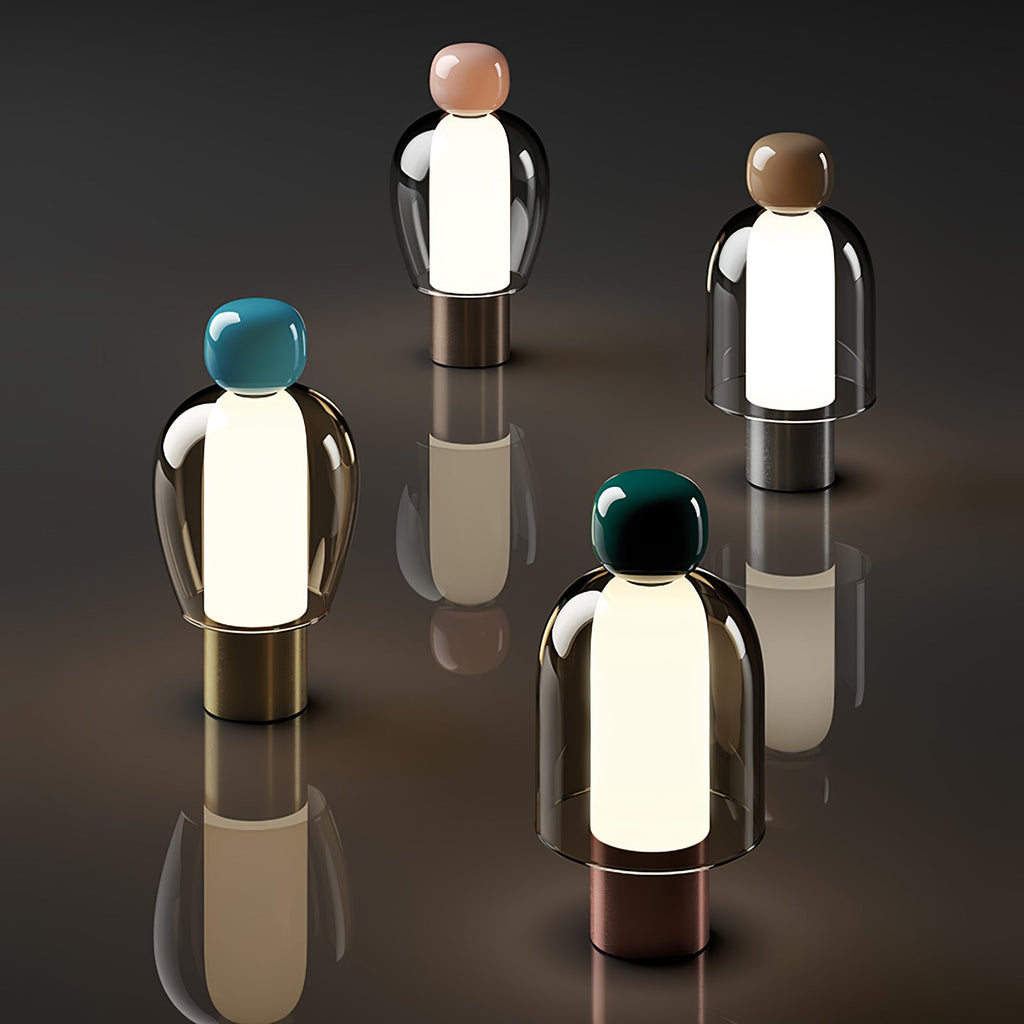 Lumina Joy Table Lamp | Metal & Glass | Blue, Pink, Green, Brown