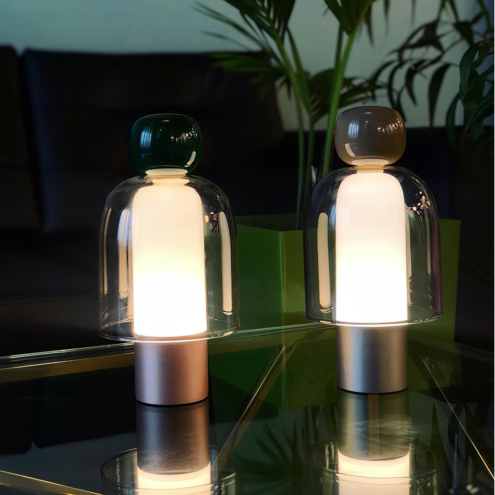 Lumina Joy Table Lamp | Metal & Glass | Blue, Pink, Green, Brown