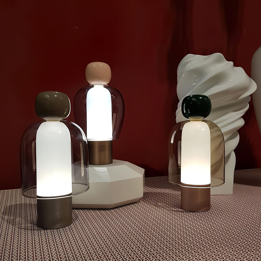 Lumina Joy Table Lamp | Metal & Glass | Blue, Pink, Green, Brown