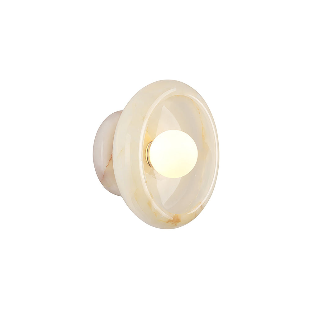 Eclipse Jade Wall Sconce | Natural Jade, Marble, Metal, Glass | Green, White, Beige, Black, White