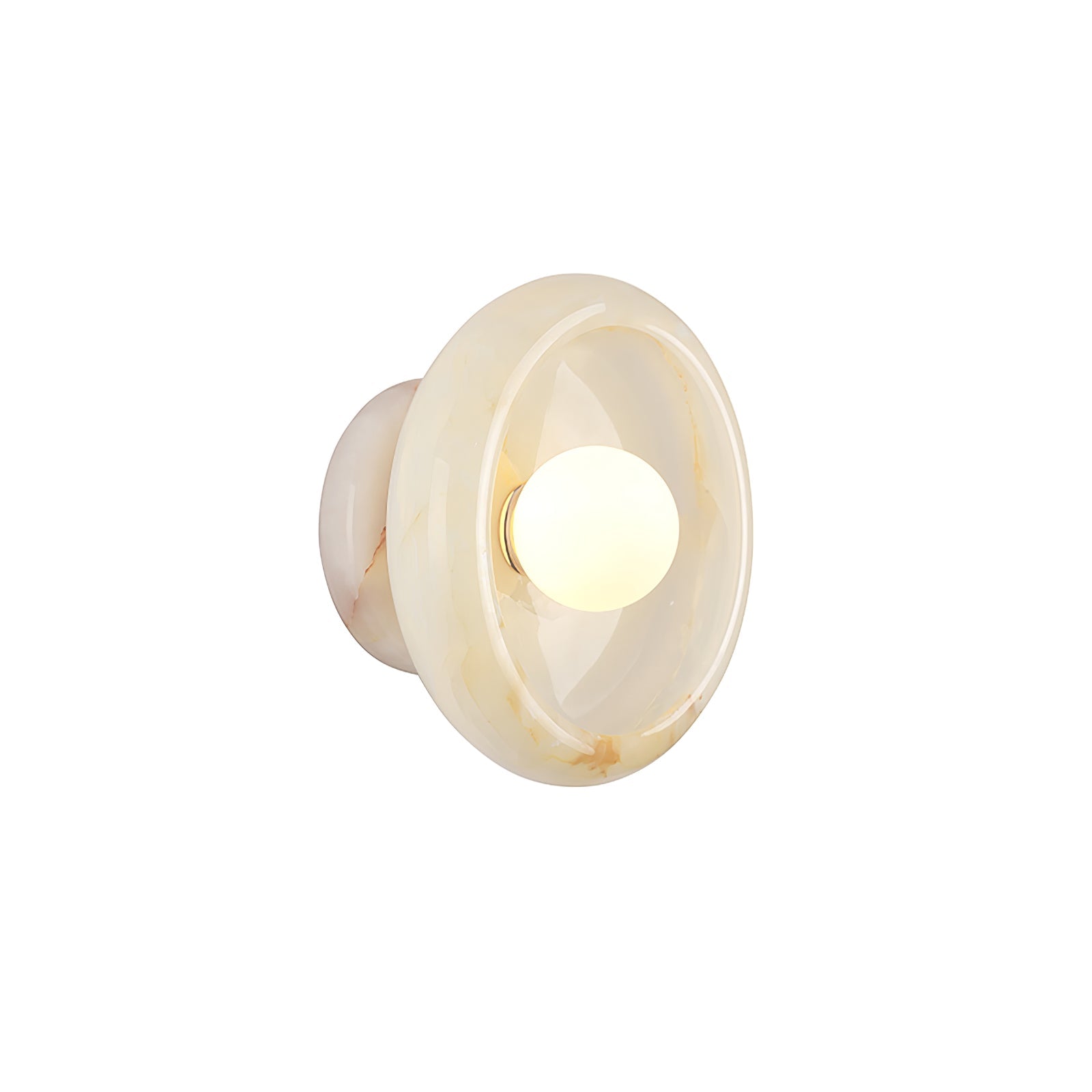 Eclipse Jade Wall Sconce | Natural Jade, Marble, Metal, Glass | Green, White, Beige, Black, White