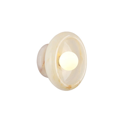 Eclipse Jade Wall Sconce | Natural Jade, Marble, Metal, Glass | Green, White, Beige, Black, White