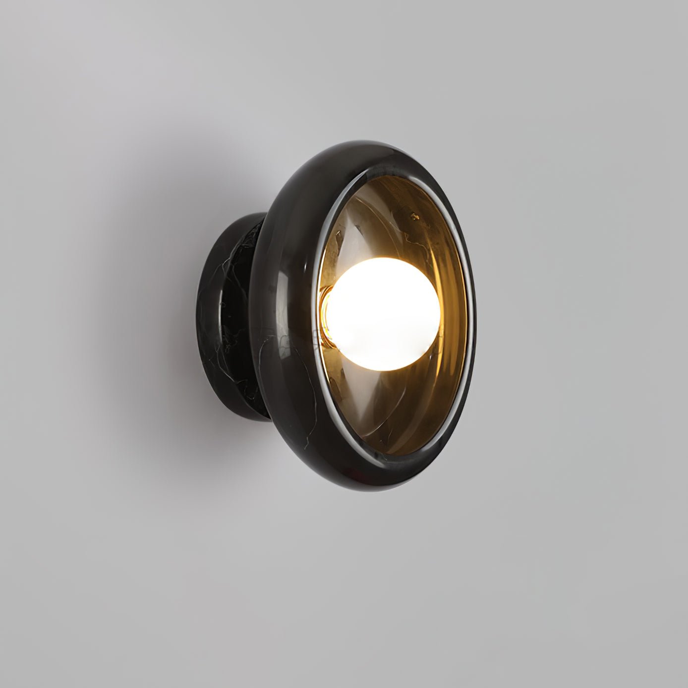 Eclipse Jade Wall Sconce | Natural Jade, Marble, Metal, Glass | Green, White, Beige, Black, White