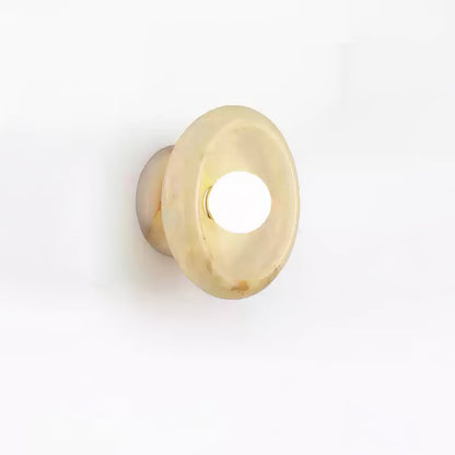 Eclipse Jade Wall Sconce | Natural Jade, Marble, Metal, Glass | Green, White, Beige, Black, White