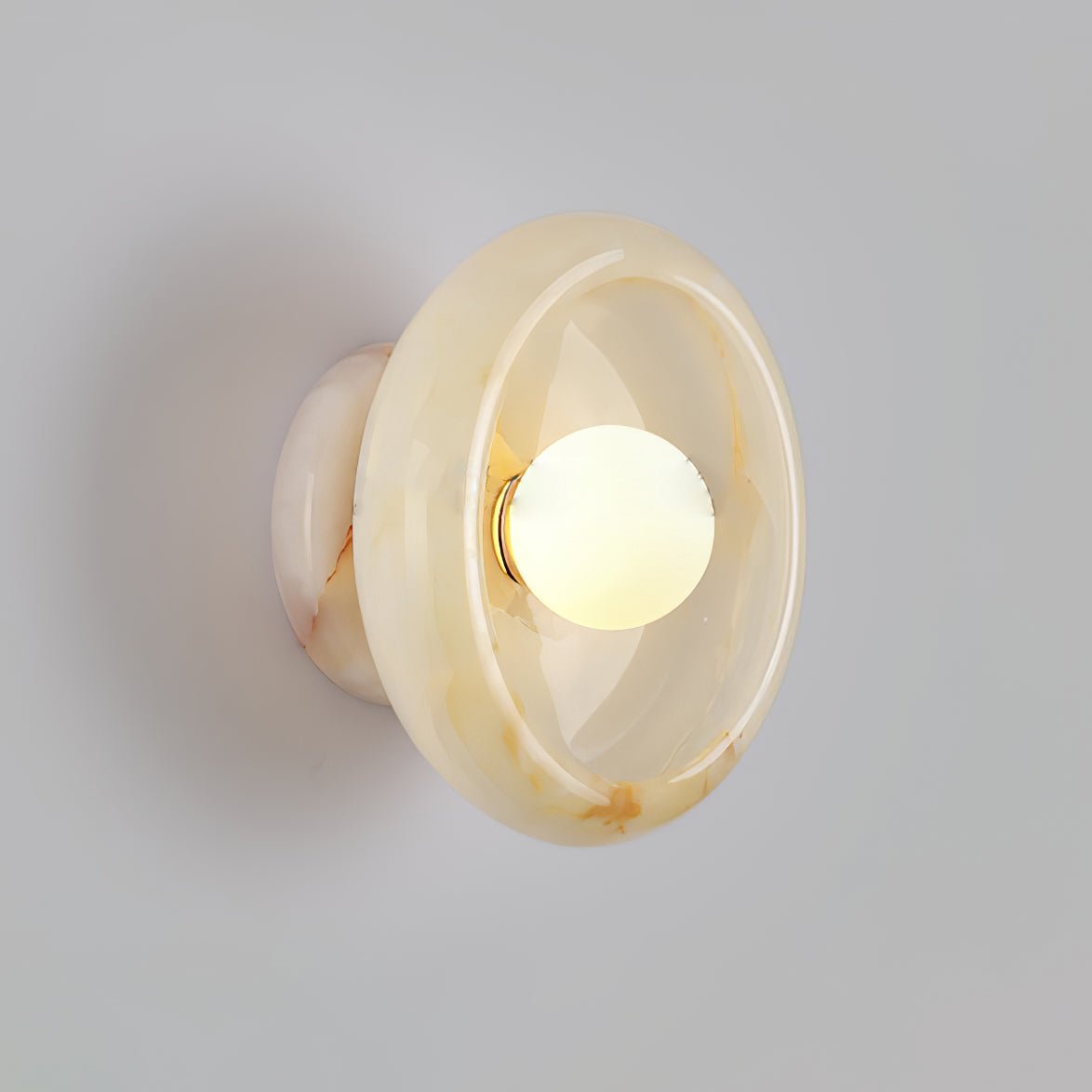 Eclipse Jade Wall Sconce | Natural Jade, Marble, Metal, Glass | Green, White, Beige, Black, White