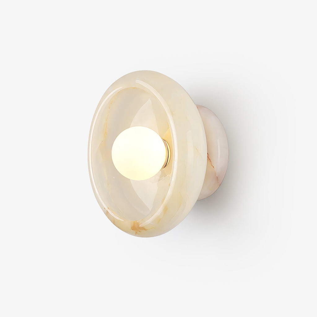 Eclipse Jade Wall Sconce | Natural Jade, Marble, Metal, Glass | Green, White, Beige, Black, White