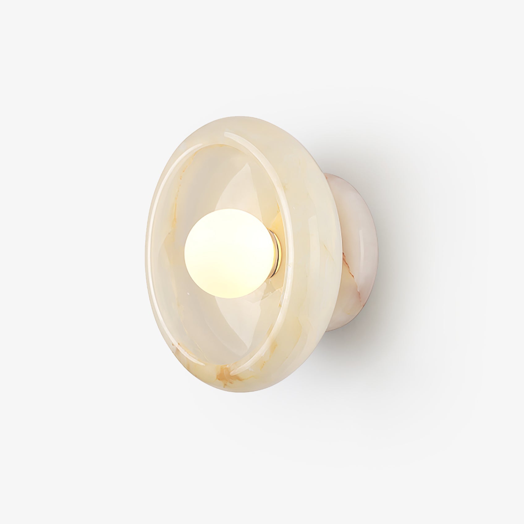Eclipse Jade Wall Sconce | Natural Jade, Marble, Metal, Glass | Green, White, Beige, Black, White