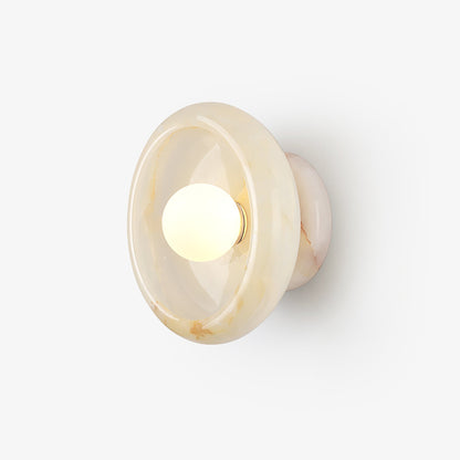 Eclipse Jade Wall Sconce | Natural Jade, Marble, Metal, Glass | Green, White, Beige, Black, White