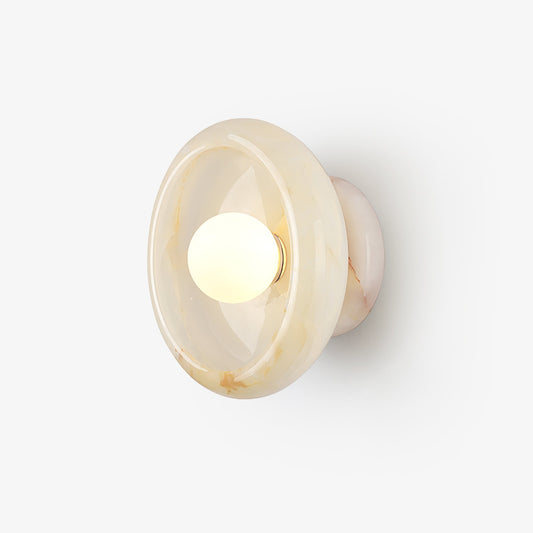 Eclipse Jade Wall Sconce | Natural Jade, Marble, Metal, Glass | Green, White, Beige, Black, White