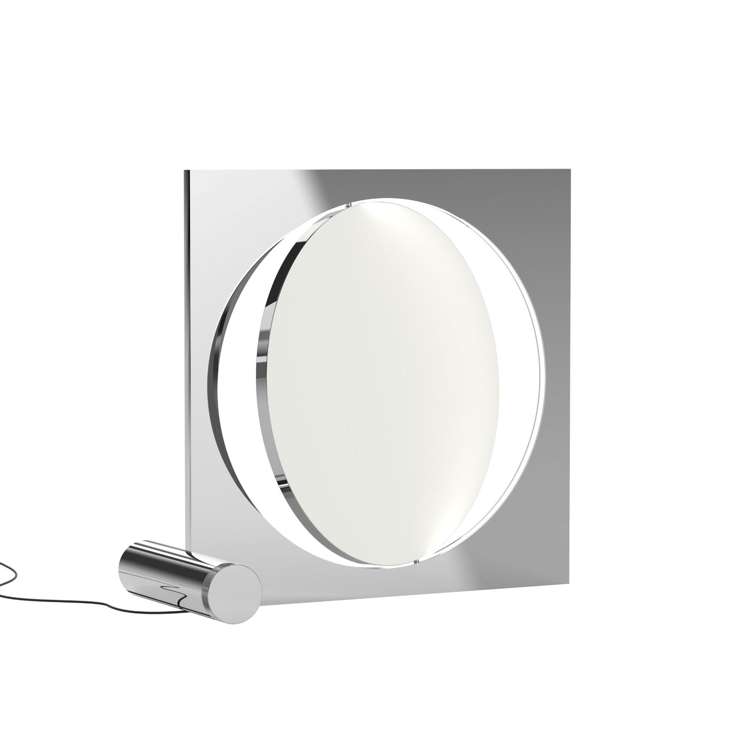 Eclipse Mirror Table Lamp | Bright Stainless Steel | L 60cm x H 60cm