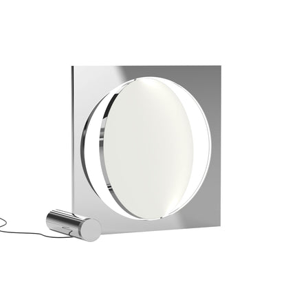 Eclipse Mirror Table Lamp | Bright Stainless Steel | L 60cm x H 60cm