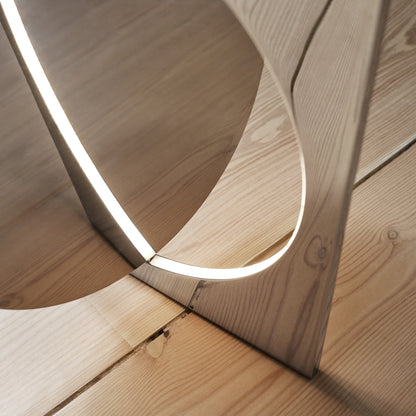 Eclipse Mirror Table Lamp | Bright Stainless Steel | L 60cm x H 60cm