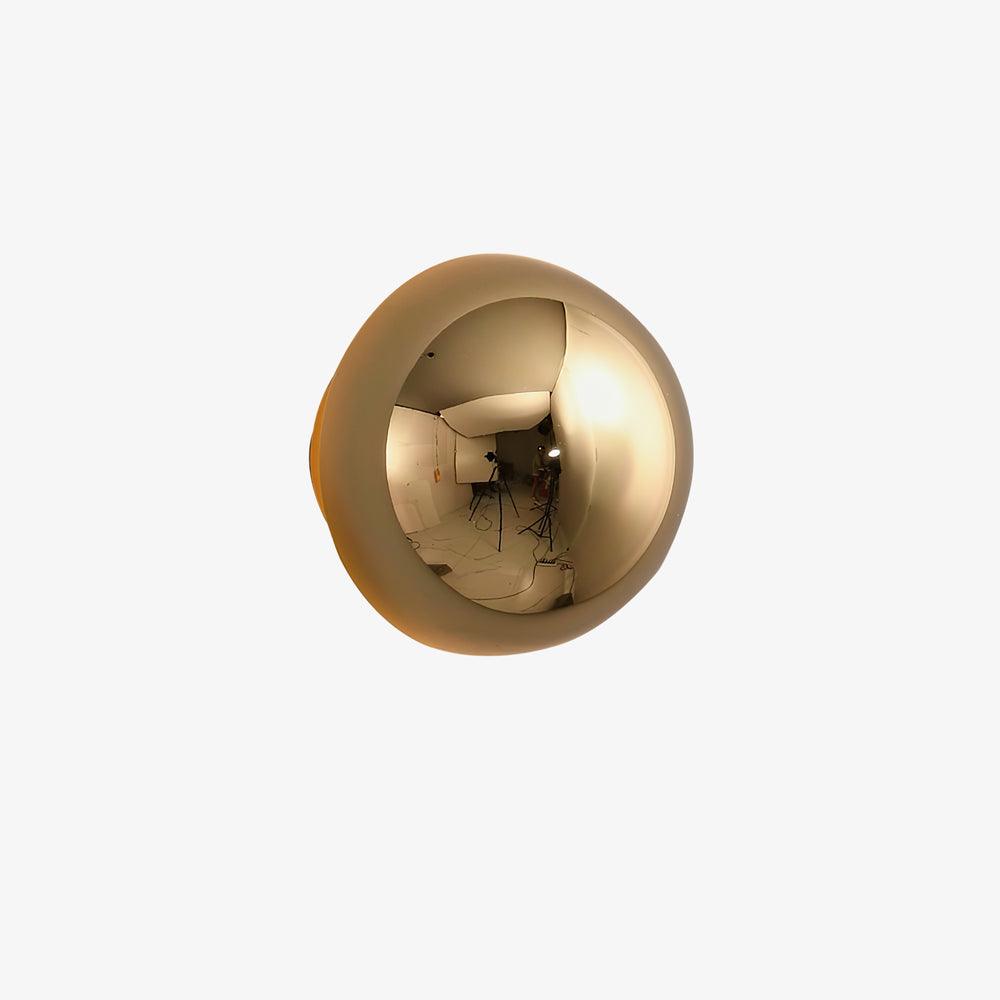 Aurum Sphere Wall Sconce | Glossy Gold Metal | Set of 2