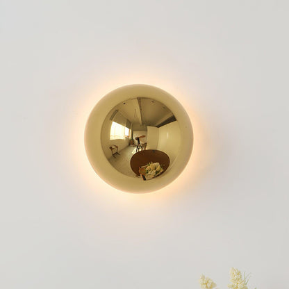 Aurum Sphere Wall Sconce | Glossy Gold Metal | Set of 2