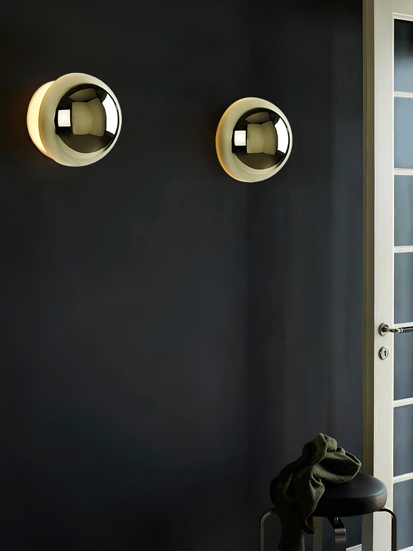 Aurum Sphere Wall Sconce | Glossy Gold Metal | Set of 2