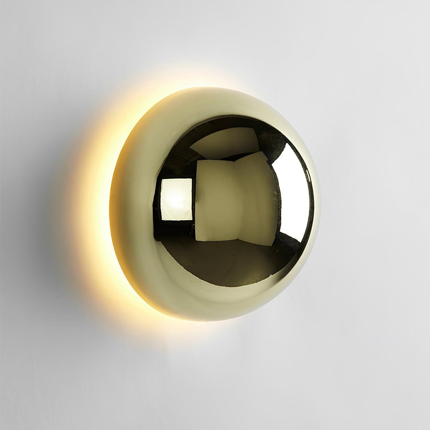 Aurum Sphere Wall Sconce | Glossy Gold Metal | Set of 2