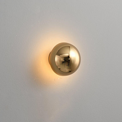 Aurum Sphere Wall Sconce | Glossy Gold Metal | Set of 2