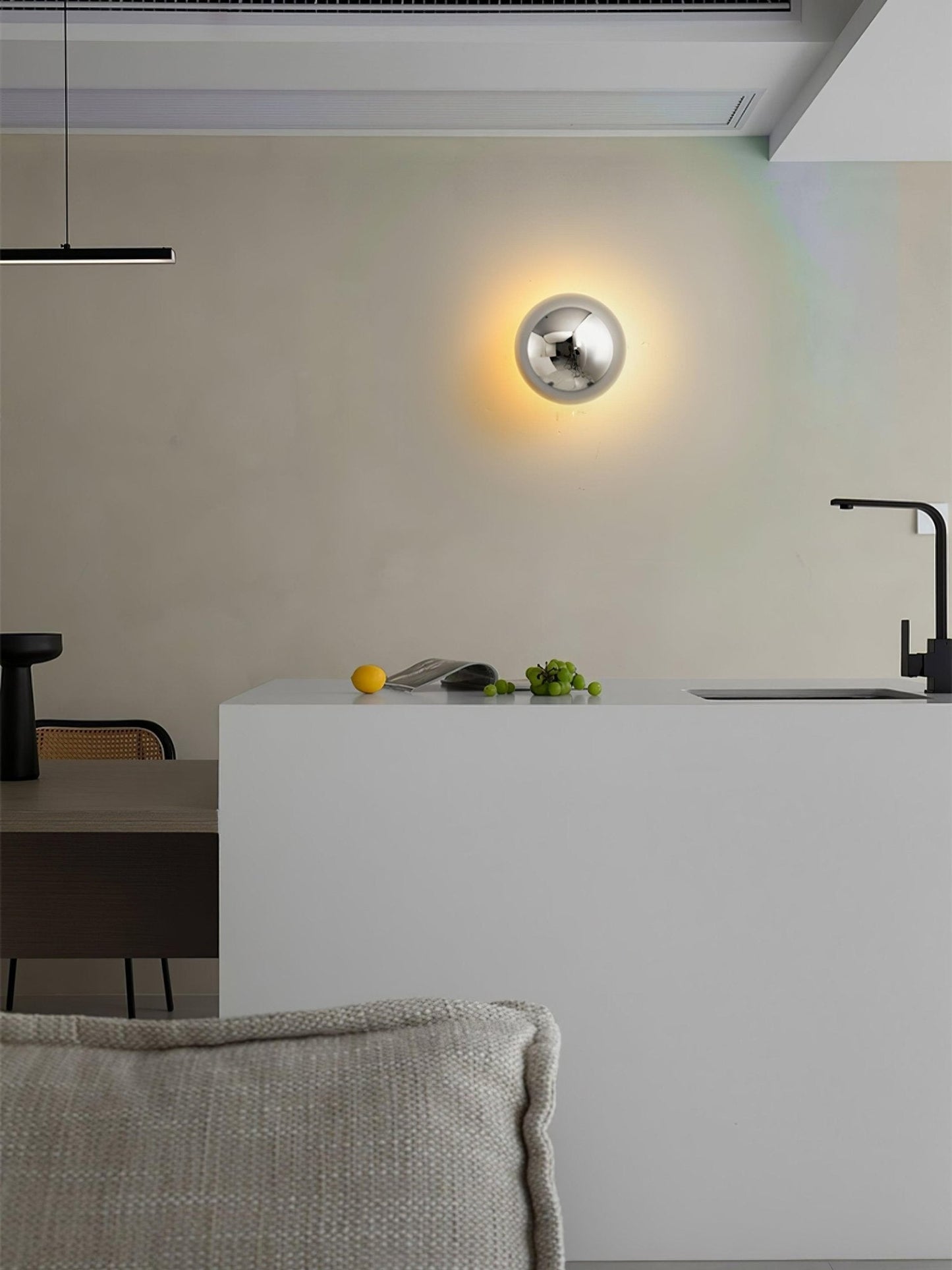 Aurum Sphere Wall Sconce | Glossy Gold Metal | Set of 2
