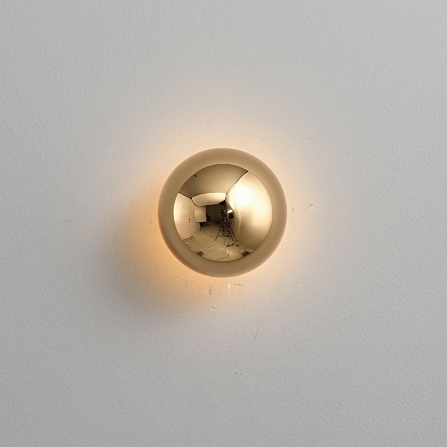 Aurum Sphere Wall Sconce | Glossy Gold Metal | Set of 2