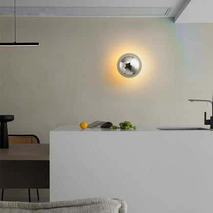 Aurum Sphere Wall Sconce | Glossy Gold Metal | Set of 2