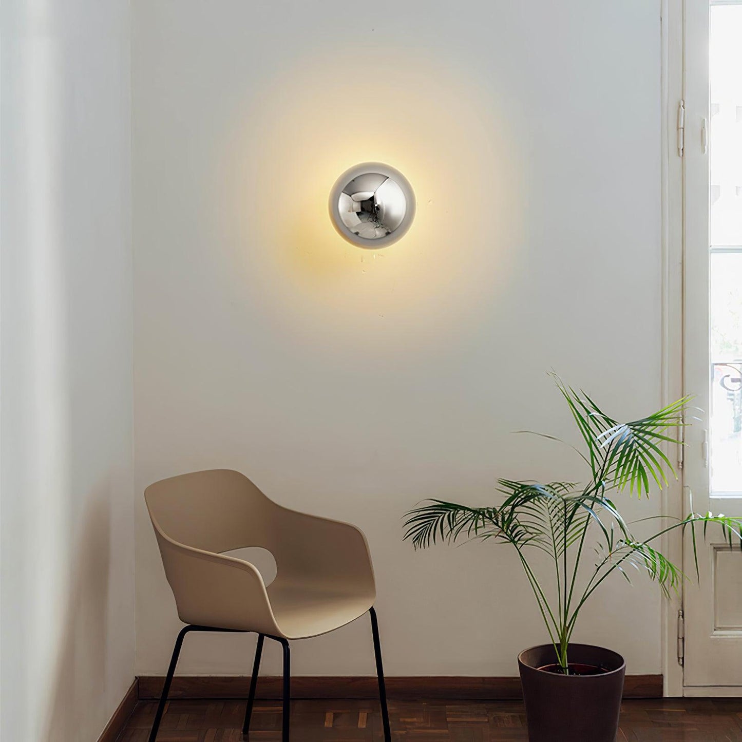 Aurum Sphere Wall Sconce | Glossy Gold Metal | Set of 2