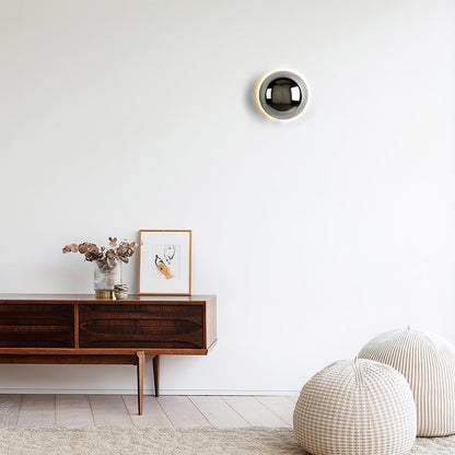 Aurum Sphere Wall Sconce | Glossy Gold Metal | Set of 2