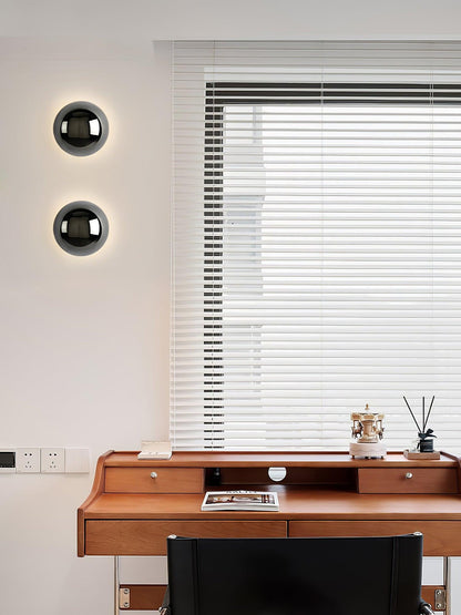 Aurum Sphere Wall Sconce | Glossy Gold Metal | Set of 2