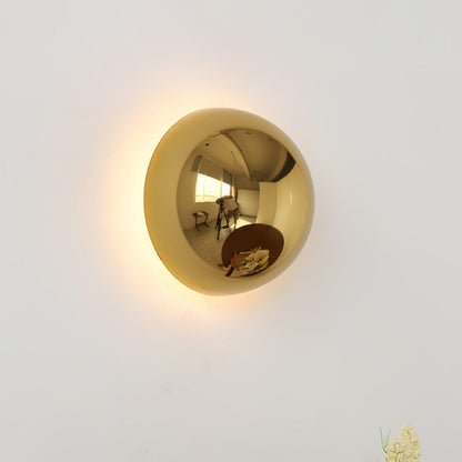 Aurum Sphere Wall Sconce | Glossy Gold Metal | Set of 2