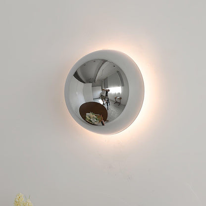 Aurum Sphere Wall Sconce | Glossy Gold Metal | Set of 2