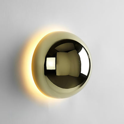 Aurum Sphere Wall Sconce | Glossy Gold Metal | Set of 2