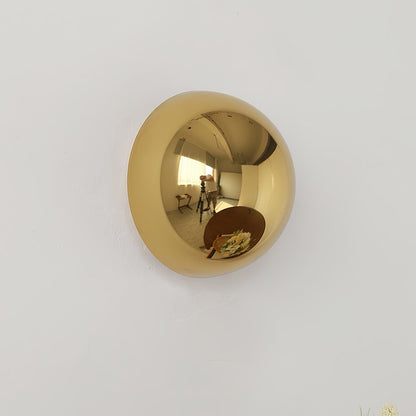 Aurum Sphere Wall Sconce | Glossy Gold Metal | Set of 2