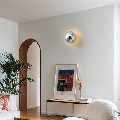 Aurum Sphere Wall Sconce | Glossy Gold Metal | Set of 2
