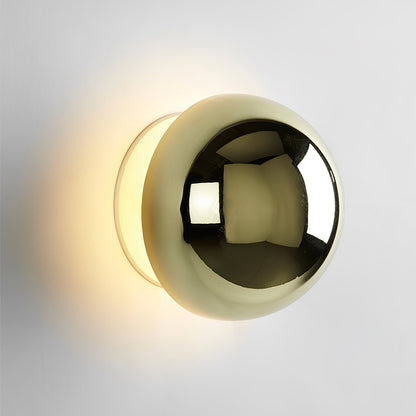 Aurum Sphere Wall Sconce | Glossy Gold Metal | Set of 2