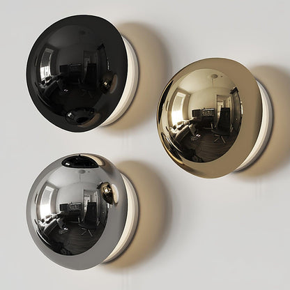 Aurum Sphere Wall Sconce | Glossy Gold Metal | Set of 2
