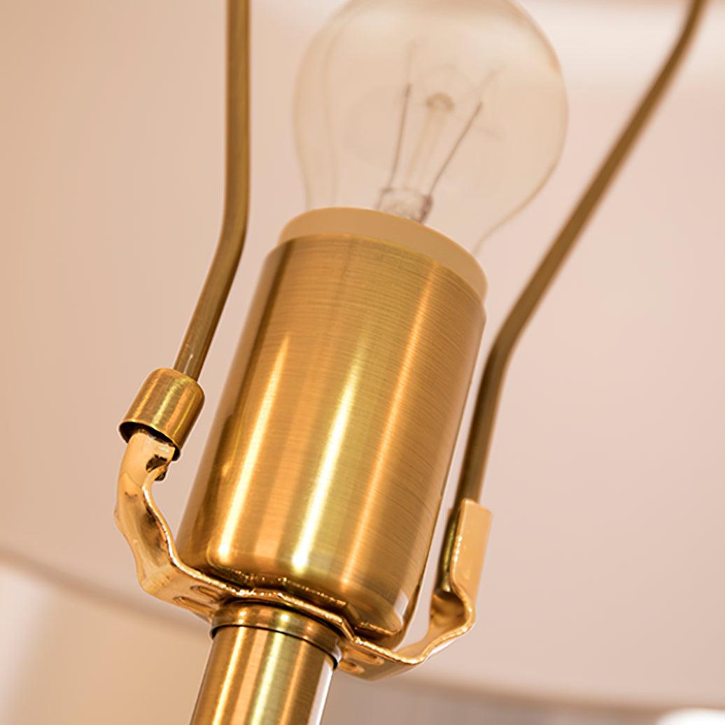 Edda Table Lamp | Metal Base & Linen Shade | Gold & White