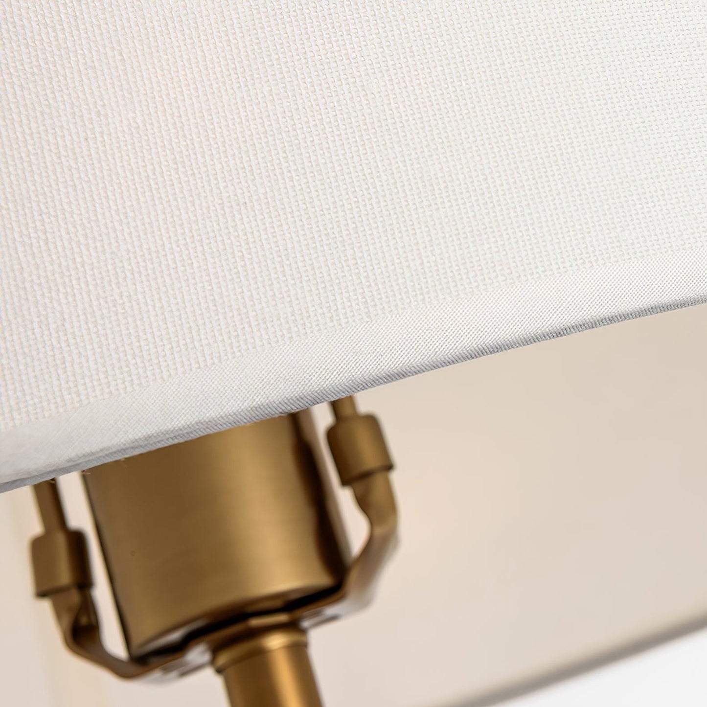 Edda Table Lamp | Metal Base & Linen Shade | Gold & White