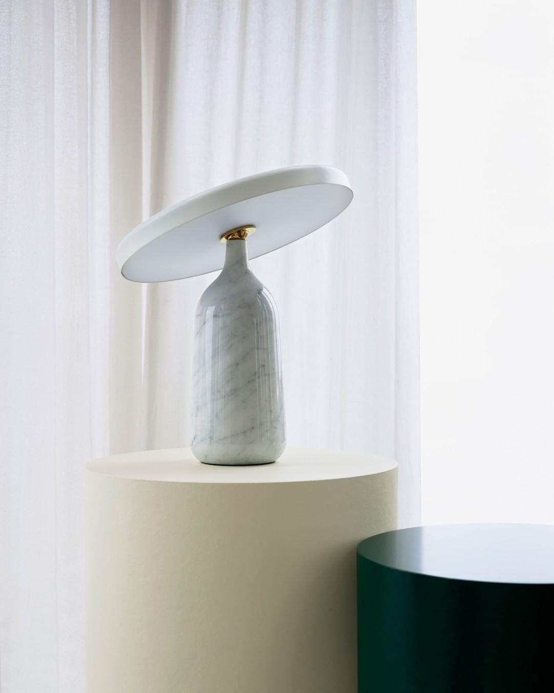 Eddy Table Lamp | Steel & Marble | Black, Grey, White