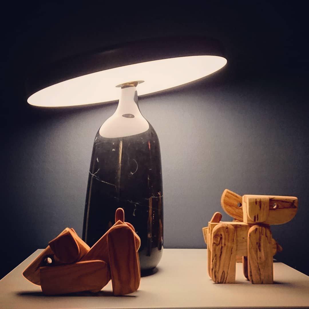 Eddy Table Lamp | Steel & Marble | Black, Grey, White