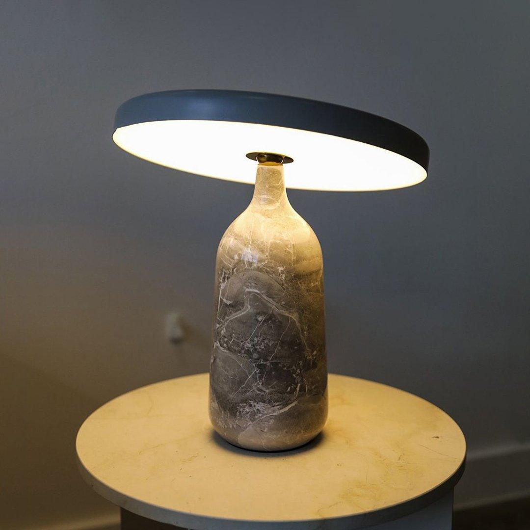 Eddy Table Lamp | Steel & Marble | Black, Grey, White