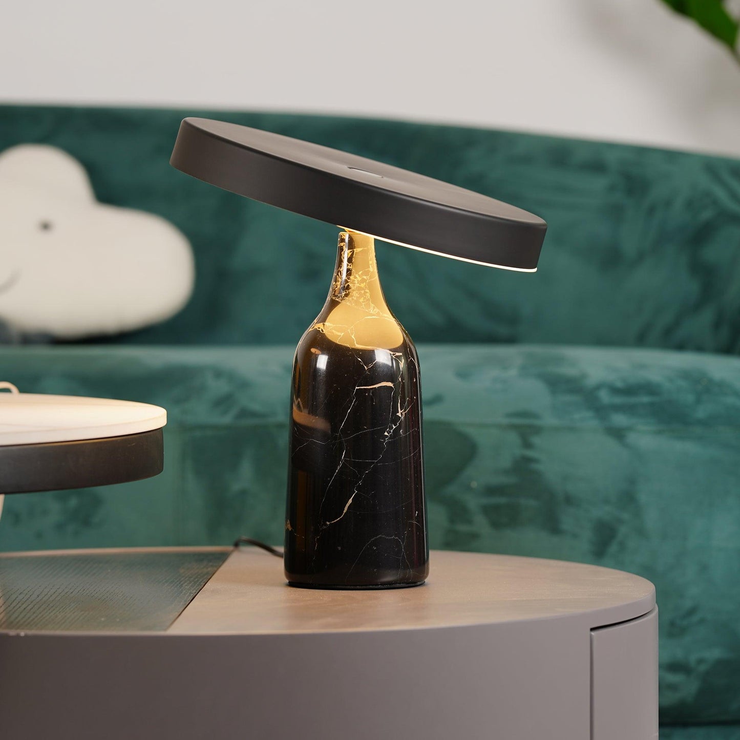 Eddy Table Lamp | Steel & Marble | Black, Grey, White