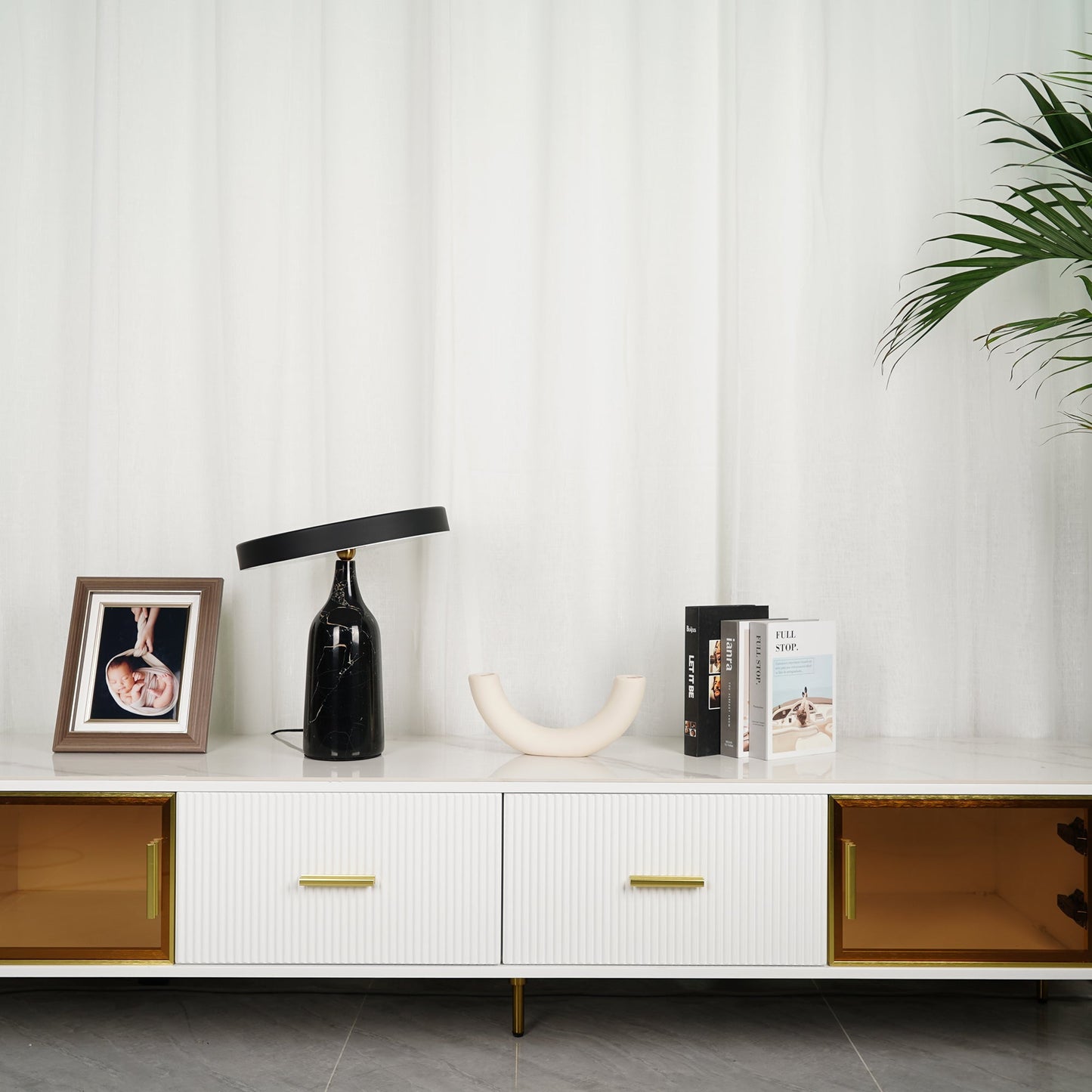 Eddy Table Lamp | Steel & Marble | Black, Grey, White