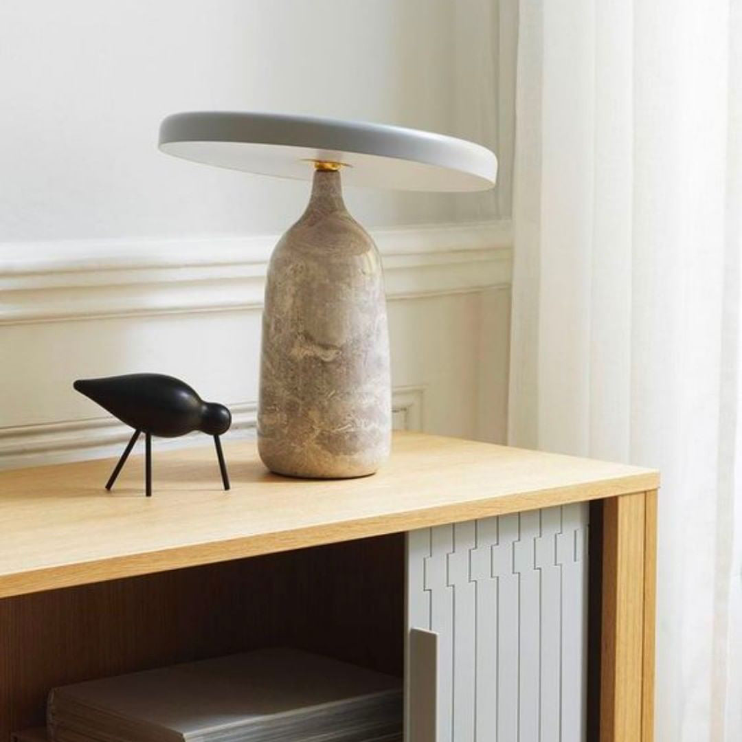 Eddy Table Lamp | Steel & Marble | Black, Grey, White