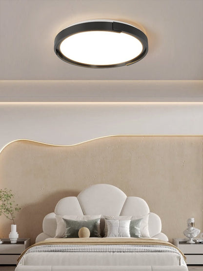 Edge Minimalist Ceiling Light | Metal & PVC | Black or White