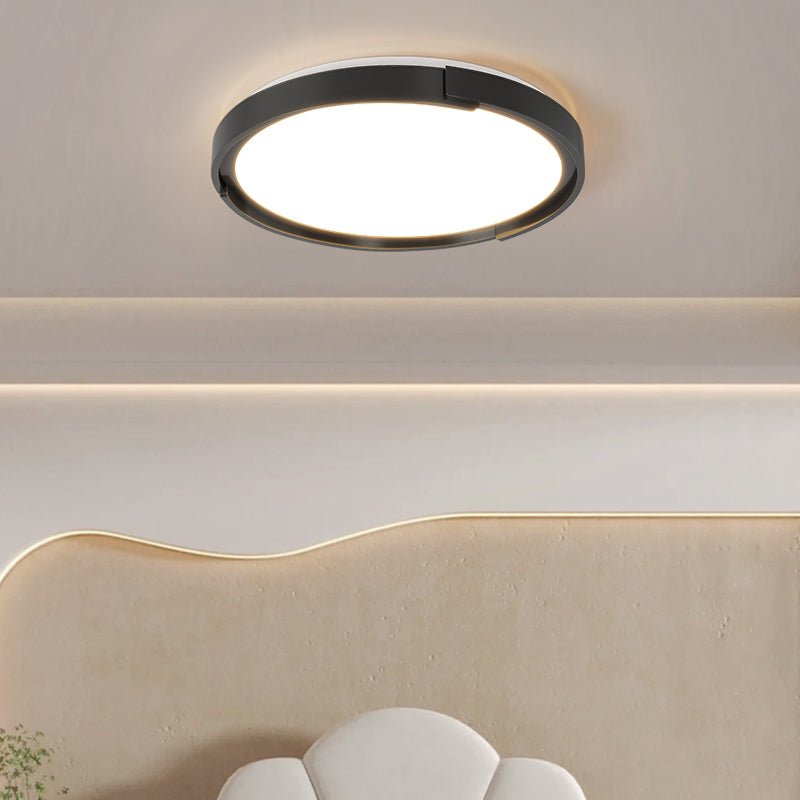 Edge Minimalist Ceiling Light | Metal & PVC | Black or White