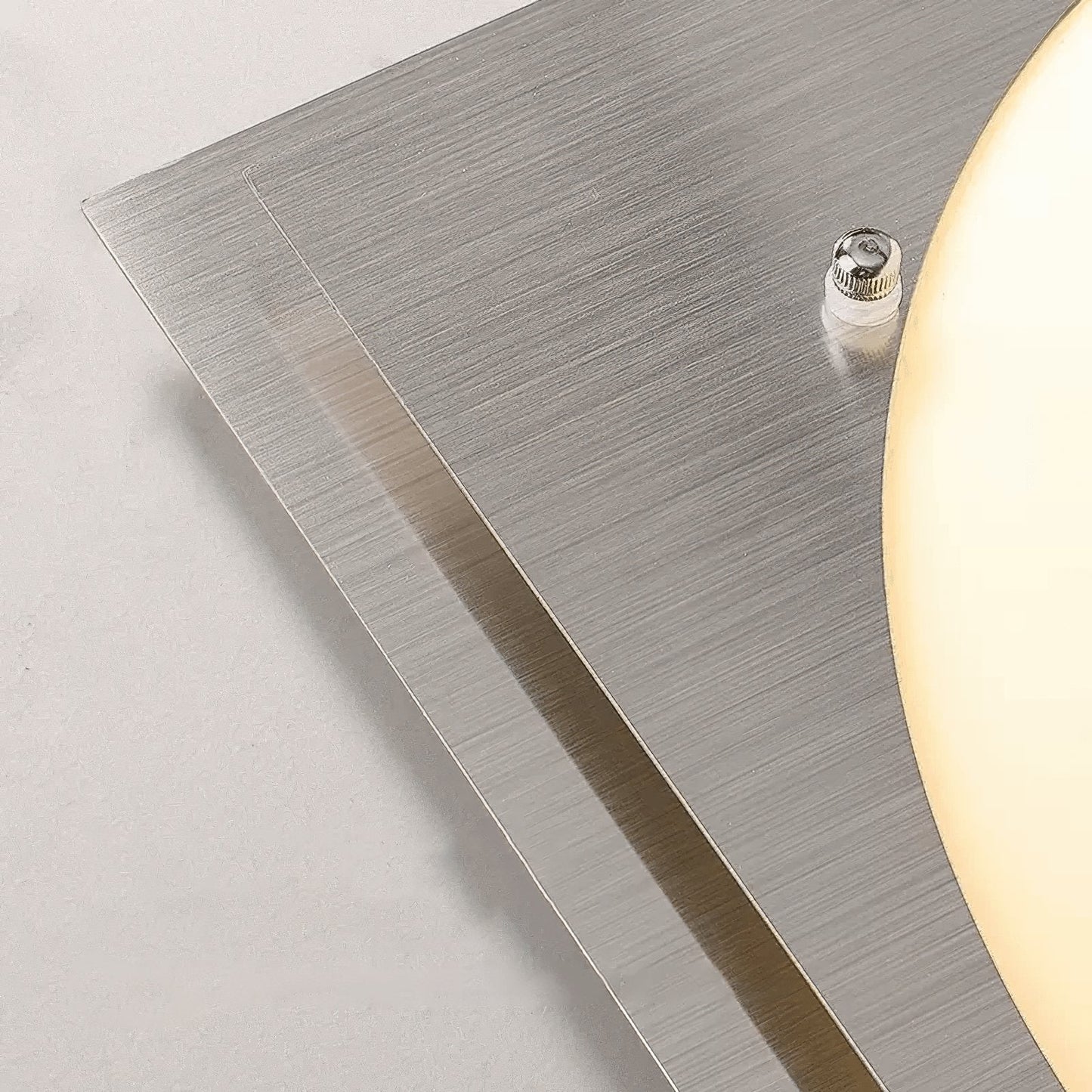 Edged Glass Ceiling Lamp | Stainless Steel | White Shade