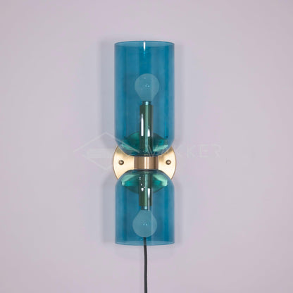 Edie Plug-In Wall Lamp | Brass & Glass | Opal, Smoke Grey, Blue Shades