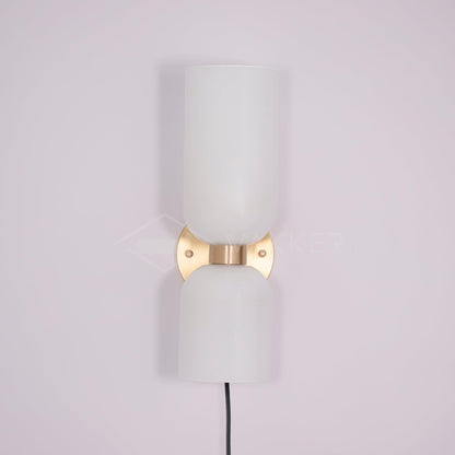 Edie Plug-In Wall Lamp | Brass & Glass | Opal, Smoke Grey, Blue Shades